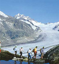 Wandelen langs de Aletschgletscher